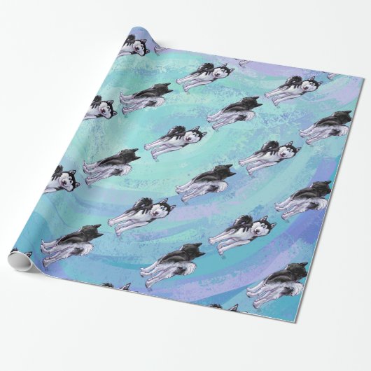 Husky Pattern Cadeaupapier (Uitgerold)