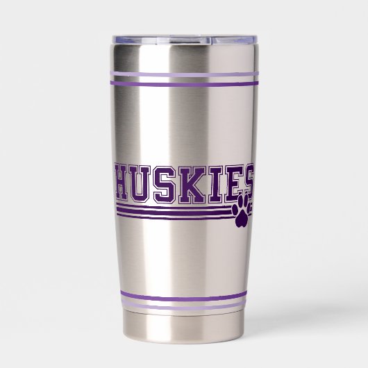 Husky Paw geïsoleerde droogtrommel Drinkbeker (Voorkant)