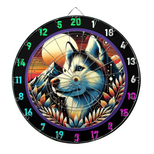 Husky Peak Glow Wall accent Dartbord (Voorkant)