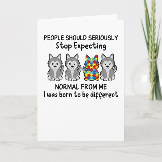 Husky People zou serieus moeten zijn Autisme Aware Kaart (Voorkant)