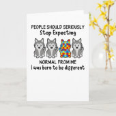 Husky People zou serieus moeten zijn Autisme Aware Kaart (Gele Bloem)