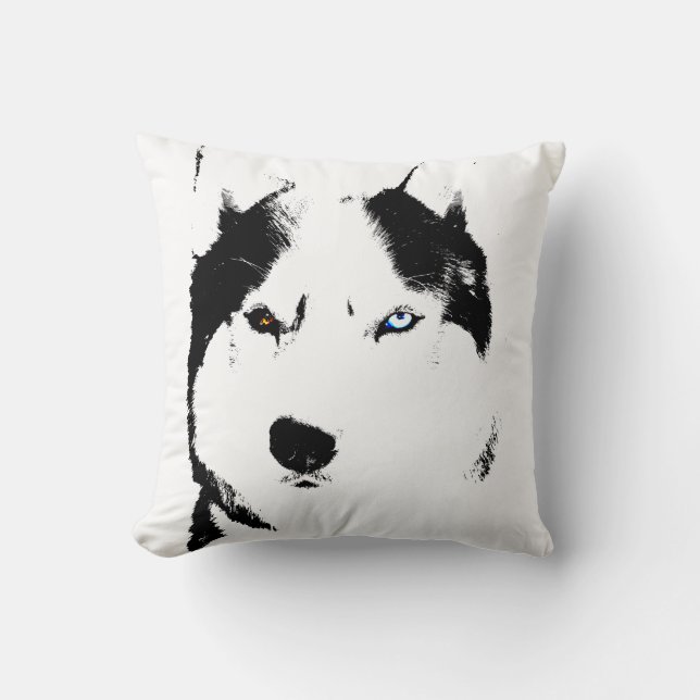 Husky Pillow Siberian Husky Malamute Gifts Kussen (Voorkant)