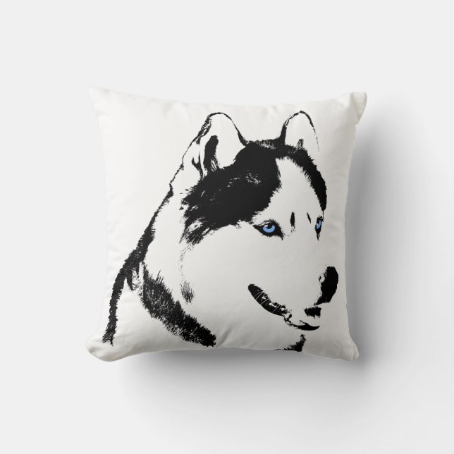 Husky Pillow Siberian Husky Malamute Gifts Kussen (Voorkant)