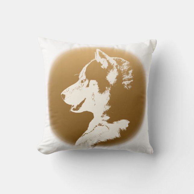 Husky Pillow Siberian Husky Malamute Gifts Kussen (Voorkant)