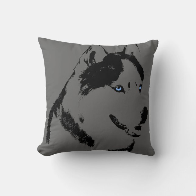 Husky Pillow Siberische Husky Kussens Malamute ges (Voorkant)