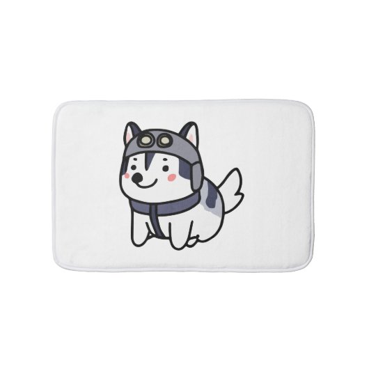 Husky Pilot Hondenliefhebber Malamute Badmat (Voorkant)