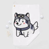 Husky Pilot Hondenliefhebber Malamute Golfhanddoek (Insitu)