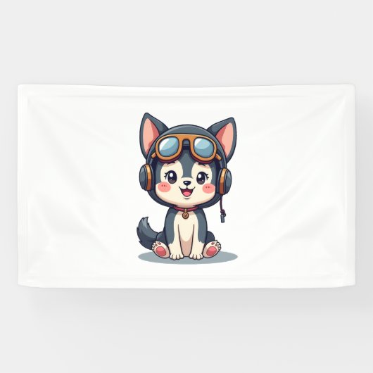 Husky Pilot Hondenliefhebber Malamute Spandoek (Horizontaal)