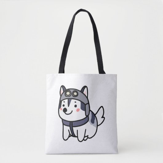 Husky Pilot Hondenliefhebber Malamute Tote Bag (Voorkant)