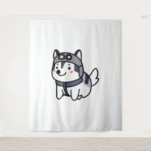 Husky Pilot Hondenliefhebber Malamute Wandkleed