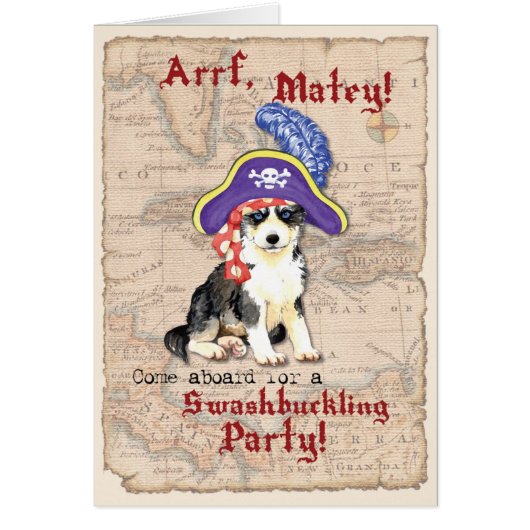 Husky Pirate Invitation (Voorkant)