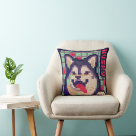 Husky Pixel Art Kussen