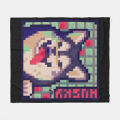 Husky Pixel Art, Pixelart Fleece Deken (Voorkant (Horizontaal))