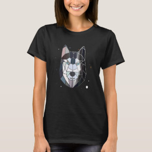 Husky Polygoon Dier Abstract Geometrische Vorm Kun T-shirt