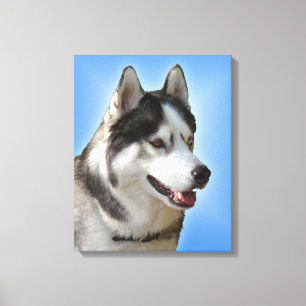 Husky Print Gestrekte Husky Malamute Hond Canvas