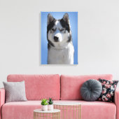 Husky Print Stretched Husky Malamute Dog Canvas (Insitu (Woonkamer))