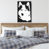 Husky Print Stretched Husky Malamute Dog Canvas (Insitu (Slaapkamer))