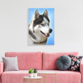 Husky Print Stretched Husky Malamute Dog Canvas (Insitu (Woonkamer))