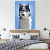 Husky Print Stretched Husky Malamute Dog Canvas (Insitu (Slaapkamer))
