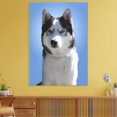 Husky Print Stretched Husky Malamute Dog Canvas (Insitu (Woonkamer))