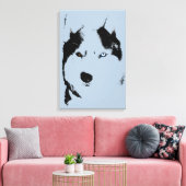 Husky Print Stretched Husky Malamute Dog Canvas (Insitu (Woonkamer))