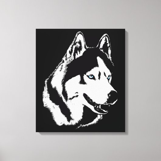 Husky Print Stretched Siberian Husky Dog Canvas (Voorkant)