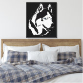 Husky Print Stretched Siberian Husky Dog Canvas (Insitu (Slaapkamer))