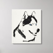 Husky Print Stretched Siberian Husky Dog Canvas (Voorkant)