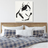 Husky Print Stretched Siberian Husky Dog Canvas (Insitu (Slaapkamer))