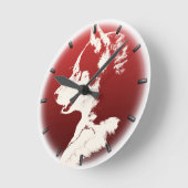 Husky Pup Clock geeft decor Sled Dog Wall Clock Ronde Klok (Hoek)