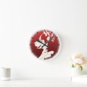 Husky Pup Clock geeft decor Sled Dog Wall Clock Ronde Klok (Huis)