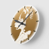 Husky Pup Clock geeft decor Sled Dog Wall Clock Ronde Klok (Hoek)