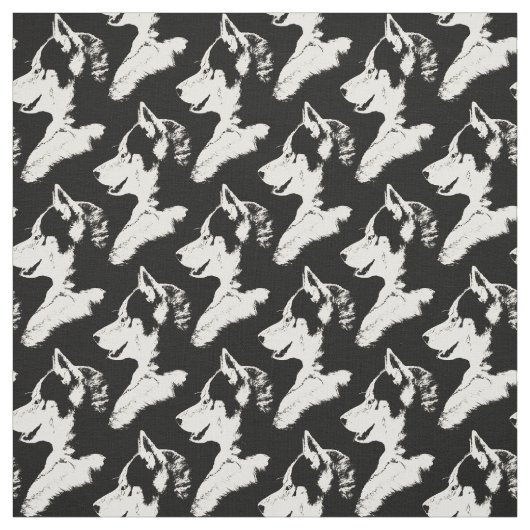 Husky Pup Fabric Siberian Husky Fabric Dog Pattern Stof (Swatch)