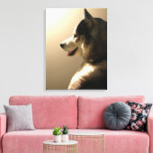 Husky Pup Print Husky Puppy Canvas (Insitu (Woonkamer))