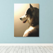 Husky Pup Print Husky Puppy Canvas (Insitu (Houten vloer))
