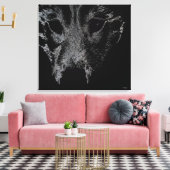 Husky Pup Print Husky Wolf Dog Canvas (Insitu (Woonkamer))