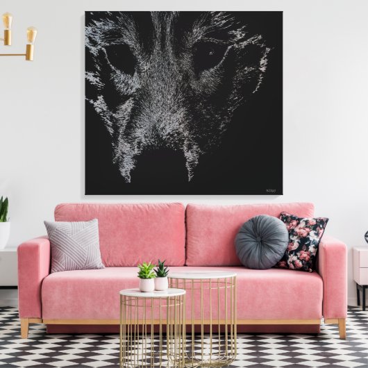 Husky Pup Print Husky Wolf Dog Canvas (Insitu (Woonkamer))