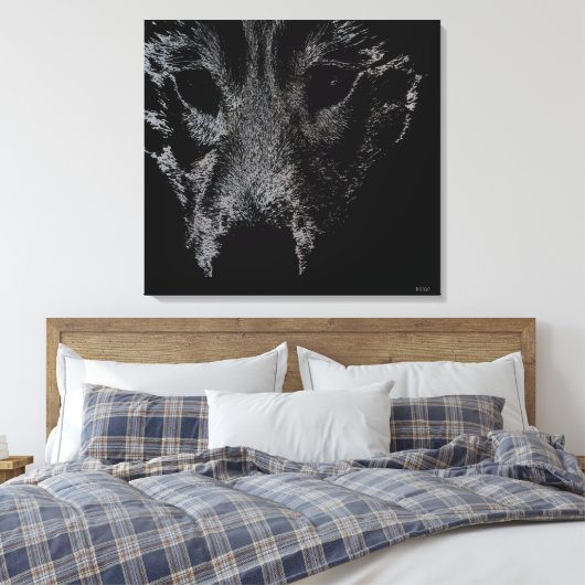 Husky Pup Print Husky Wolf Dog Canvas (Insitu (Slaapkamer))