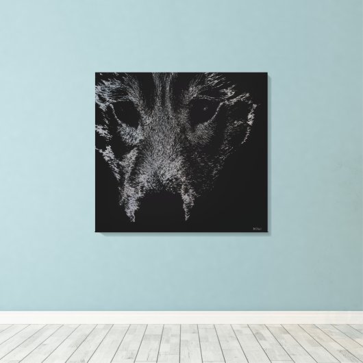 Husky Pup Print Husky Wolf Dog Canvas (Insitu (Houten vloer))