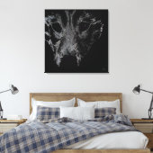 Husky Pup Print Husky Wolf Honden Canvas Print (Insitu (Slaapkamer))