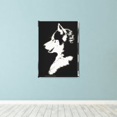 Husky Pup Print Siberian Husky Dog Canvas (Insitu (Houten vloer))