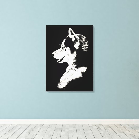 Husky Pup Print Siberian Husky Dog Canvas (Insitu (Houten vloer))