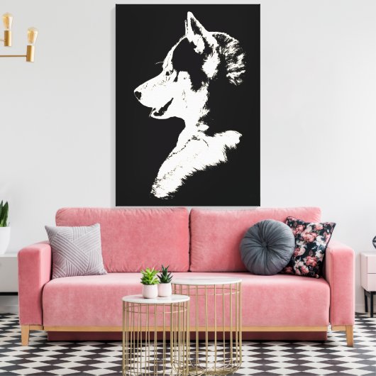 Husky Pup Print Siberian Husky Dog Canvas (Insitu (Woonkamer))