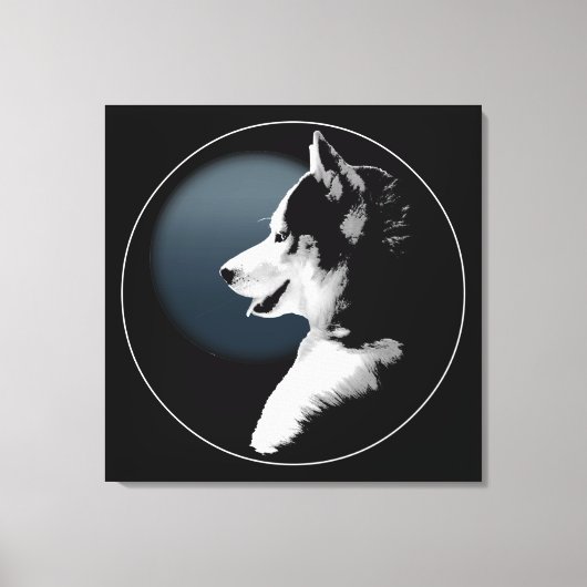 Husky Pup Print Siberian Husky Dog Canvas (Voorkant)