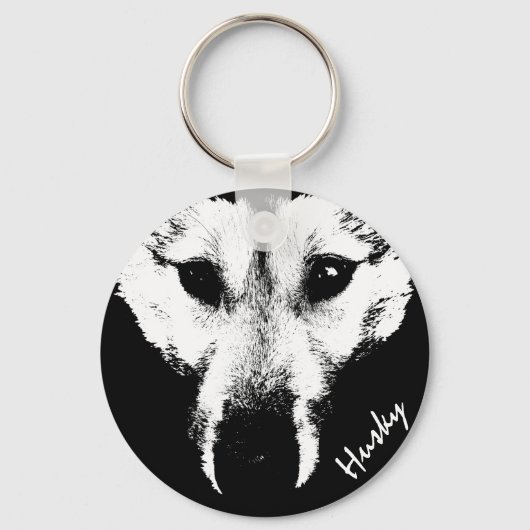 Husky Pup Sleutelhanger Husky Wolf Dog Aangepaste (Voorkant)