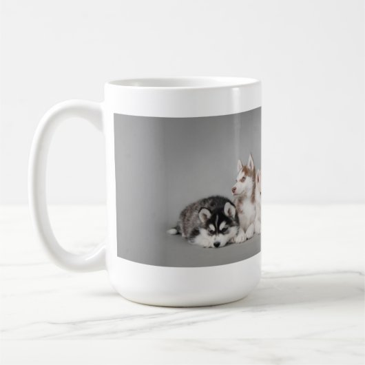 Husky puppies koffiemok (Links)