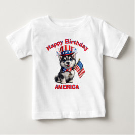Husky Puppy (2a) Patriotisch Kinder T-Shirt