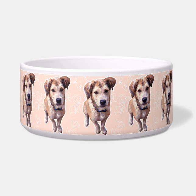 Husky Puppy Ceramic Pet Bowl Voerbakje (Voorkant)