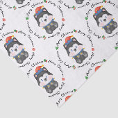 Husky Puppy Dog Cute Elf Festive Merry Kerstry Tissuepapier (Detail)