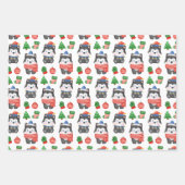 Husky Puppy Dog Santa Festive Holiday Inpakpapier Vel (Voorkant)
